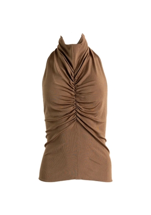 Atlein funnel-neck tank top - Brown