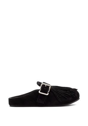 Vic Matie fringed buckle mules - Black