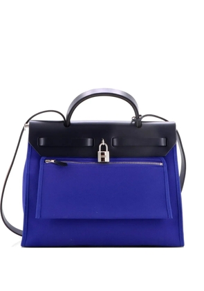 Hermès Pre-Owned Herbag Zip Leather and Toile 31 shoulder bag - Blue