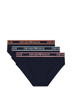 Emporio Armani logo-detail briefs set (set of three) - Blue