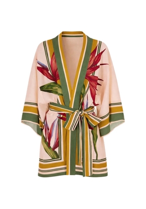 FARM Rio floral striped kimono - Neutrals
