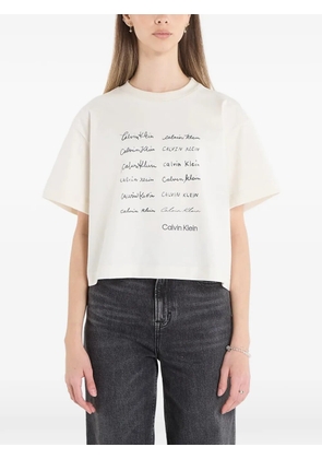 Calvin Klein logo crop top - Neutrals