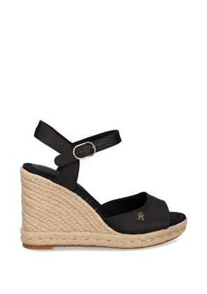 Tommy Hilfiger woven wedge sandals - Black