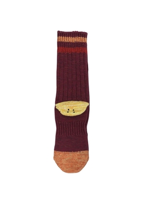 KAPITAL striped-trim socks - Red