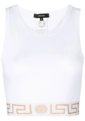 Versace Greca Border crop top - White
