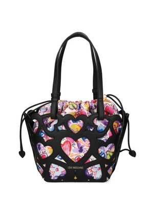 Love Moschino heart cutout tote bag - Black