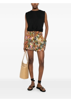 Osklen floral drawstring shorts - Orange