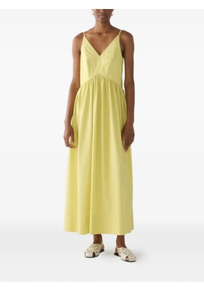 FOEMINA Amanda V-neck gathered midi cotton dress - Yellow