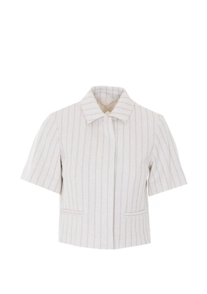 Max Mara striped button jacket - White