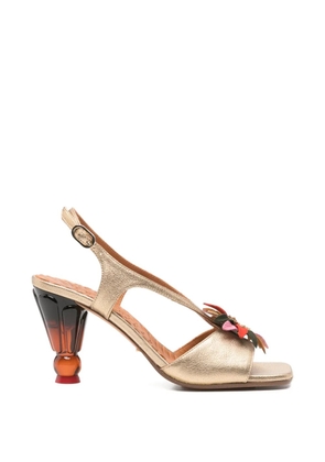 Chie Mihara floral appliqué sandals - Gold