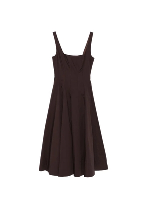 STAUD Wells square-neck midi dress - Brown