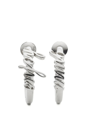MM6 Maison Margiela lettering hoop earrings - Silver
