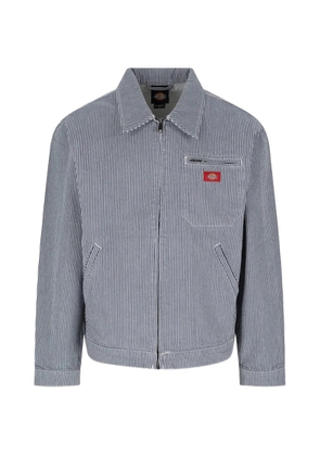 DICKIES striped-pattern zip-up shirt jacket - Blue