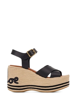 Chloé criss-cross platform espadrilles - Black