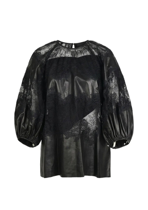 Valentino Garavani lace puff-sleeve blouse - Black