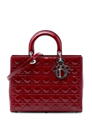 Christian Dior Pre-Owned 2013 Large Patent Cannage Lady Dior satchel - Red