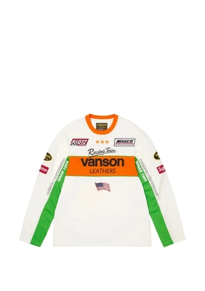 Supreme × Vanson Leathers mesh-panel logo long-sleeve T-shirt - White
