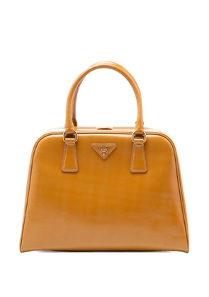 Prada Pre-Owned 2010-2026 Saffiano Vernice Pyramid Frame handbag - Brown