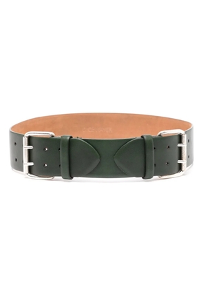Dice Kayek double-buckle leather belt - Green