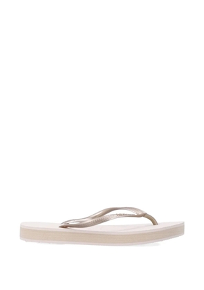 Havaianas Slim Flatform textured-strap flip-flops - Neutrals