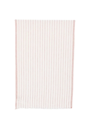 Eleventy striped fringed scarf - White