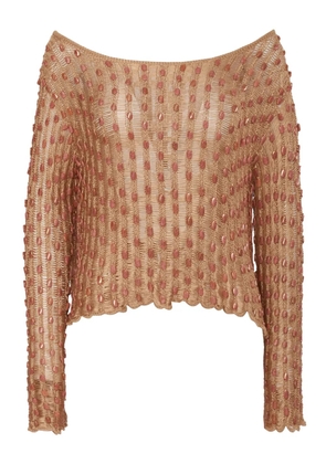 Krizia Pre-Owned bead-embellished sweater - Neutrals