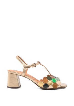 Chie Mihara t-strap circle-embellished sandals - Gold