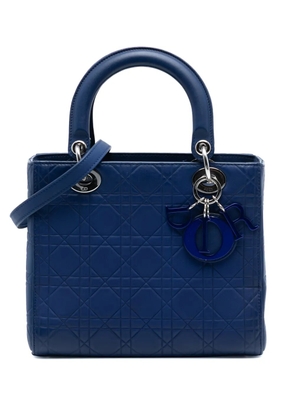 Christian Dior Pre-Owned 2013 Medium Ultra Matte Calfskin Cannage Embossed Lady Dior satchel - Blue