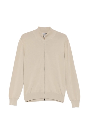 Canali zip-up knitted cardigan - Neutrals