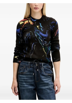 Desigual patterned knitted top - Black