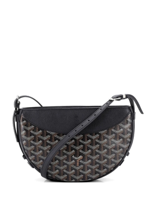 Goyard Pre-Owned Hirondelle Coated Canvas and Leather shoulder bag - Black