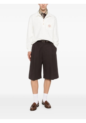 Drôle De Monsieur logo-patch polo shirt - Neutrals