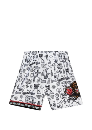 Mitchell & Ness 'NBA Vancouver Grizzlies 1998' Doodle Swingman shorts - White
