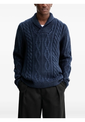 Levi's cable-knit shawl-collar sweater - Blue