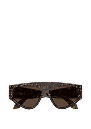 azzedine alaïa pilot-frame sunglasses - Brown