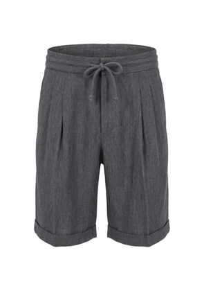 Brunello Cucinelli drawstring linen shorts - Grey