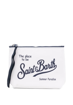 MC2 Saint Barth Aline lettering make up clutch bag - White