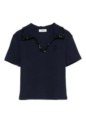 SANDRO embellished collar shirt - Blue