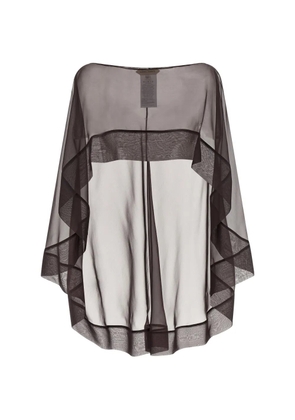 Alberta Ferretti semi-transparent hood scarf - Brown