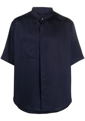 424 logo-embroidered short-sleeve shirt - Blue