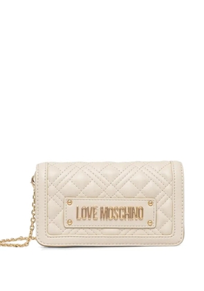 Love Moschino logo-appliqué crossbody bag - Neutrals