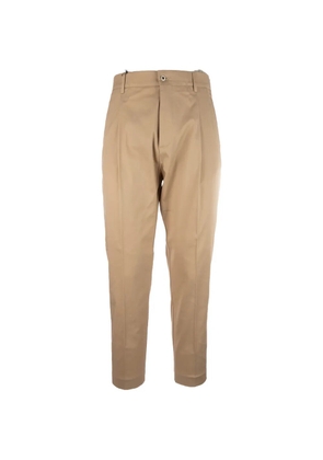 Pence button-fastening pleated trousers - Neutrals