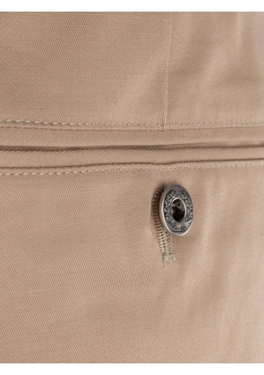Pence button-fastening pleated trousers - Neutrals