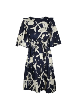 Valentino Garavani ruffled mermaid-print midi dress - Blue