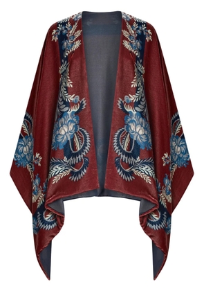 ETRO paisley-print velvet cape - Red