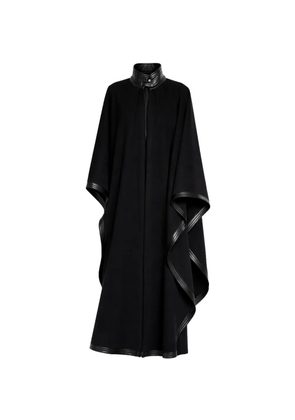 Elie Saab leather-trim cape - Black