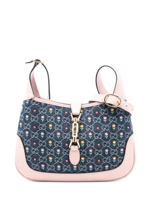 Gucci Pre-Owned 2016-2025 Limited Edition Small GG Denim Embroidered Floral Jackie 1961 crossbody bag - Blue