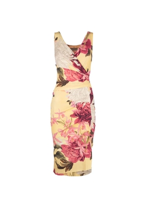 CHIARA BONI La Petite Robe Isoshi floral sleeveless midi dress - Yellow