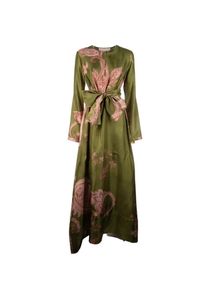 CO.GO tie-waist floral dress - Green