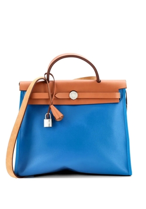 Hermès Pre-Owned Herbag Zip Leather and Toile 31 shoulder bag - Blue